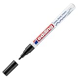 edding 751 Glanzlackmarker - schwarz - 1 Lackmarker - Rundspitze 1-2 mm - Lackstift für Glas, Stein, Holz, Kunststoff und Papier - wasserfest, stark deckend