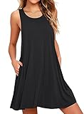 Actcat Frauen Sommer Casual Swing T Shirt Kleider Strand Cover Up Loses Kleid