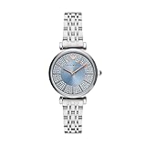 EMPORIO ARMANI Watch for Women, 32mm Zweizeiger-Quarzwerk mit silberfarbenem Edelstahlarmband