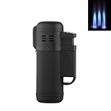 Sepilo Sturmfeuerzeug BROXX Triple Jet Flame Feuerzeug Zigarrenfeuerzeug für Camping Outdoor Schutzkappe öffnet automatisch Turbo Feuerzeug 3-Fach Torch Flamme absolut windfest