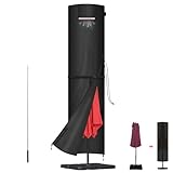 LAMUNI Ampelschirm Abdeckung für Ø400cm Sonnenschirme, Wasserdicht Ampelschirm Schutzhülle für Sonnenschirme Abdeckhauben für Gartenschirm, Sonnenschirm Hülle mit Belüftungsöffnung, 220x50/50cm