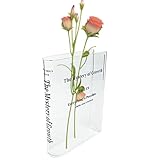 Transparente Buchvase - Blumenvase in Buchform, transparente Vase für Pflanzen, dekorative Acrylpflanzen, Kunstvasen aus Glas für Regale, Wohnzimmer, Ristora