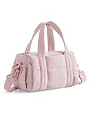 bagsmart Mini Damen Umhängetasche Sporttasche Damen, crossbody bag damen, 5L gesteppte Sporttasche für Wochenende/Schwimmen, Rosa