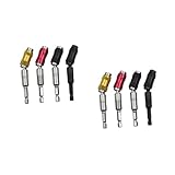 SHINEOFI 2 Sätze Electric Bohrer Treiberverlängerungsstange Bohrerhalter Mit Magnetischer Verlängerung Magnetischer Bit Bitspitzenhalter Drehpunkt Bithalter Verlängern Stahl 4 Stück * 2