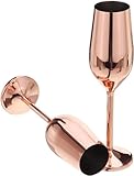 Sektgläser Edelstahl 200 ml rose gold,champagner gläser 2er set moet, Cocktailgläser Jahrestag,Edelstahl sektgläser hochzeit sektgläser glas stölzle sektgläser