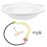 Veemoon Plastik Eck waschbecken zur Wandmontage Platzsparendes Multifunktionales Gäste wc Handwaschbecken mit Ablauf Modernes Design für Bad Büro Hotel und Öffentliche Toiletten