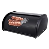 Sosoport 1Stück Metallischer Brotkasten Kleiner Trommel Form Platzsparende Aufbewahrungsbox mit Bambusdeckel für Brot Tee und Snacks Robustes Design Kompakte