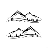 Lawnoval Autoaufkleber Set von 2, schwarzes Vinyl, wasserdicht, Aufkleber für Wohnmobil, LKW, Van, Anhänger, hohe Temperaturbeständigkeit, Auto-Dekoration