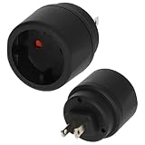 Brennenstuhl Reisestecker/Reiseadapter (Reise-Steckdosenadapter zum Anschluss elektrischer Geräte mit Euro-Stecksystem in Ländern mit amerikanischem Stecksystem (Typ A): USA, Japan) schwarz