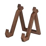 Rixotix Tellerständer, 15,2 cm Tellerhalter zum Ausstellen, dekorativer Bilderrahmen, Schale, Fotoschild, Holzständer (Größe 1)