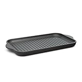 Hoffmann Aluguss Grillplatte Induktion 37x23 cm Innenmaß I Beschichtete Bratplatte Induktionskochfeld I Gasgrill Grillaufsatz Grill I Herd Plancha antihaft I Induktionsfähige Grillpfanne Steakpfanne