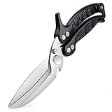 DRAGON RIOT Geflügelschere Abnehmbare, Heavy Duty Fleischschere, Mehrzweck-Küchenschere zum Schneiden von Knochen, Fleisch, Geflügel und Pizza, Knochenschere Schwarz Weihnachtsgeschenke für Mama Papa