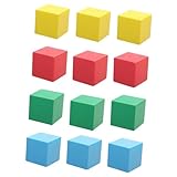 KONTONTY Bunte Holzbausteine Quadratische Volumenblöcke Für Pädagogische Spiele Und Lernhilfen Große Farbige Geometrische Formen Und