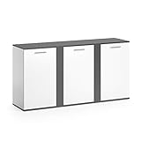 Vicco Kommode Novelli, Regal mit Türen, Anthrazit/Weiß, 155 x 80 cm mit Türen
