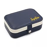 Poshieca Personalisierte Schmuckschatullen für Frauen – Reise-Schmuckschatulle aus PU-Leder – Schmuck-Aufbewahrungsbox für Ohrringe, Ringe, Halsketten – Brautjungfergeschenke für Mädchen,