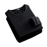 Herren Winterunterwäsche, Thermounterwäsche für Männer, Thermounterwäsche, dicke Winter-Thermounterwäsche, kältebeständig, stilvoll, Schwarz , X-Large