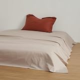 JIANINGHOME Bettlaken ohne Gummizug 245x270cm Baumwolle, auch für Abdeckungen/Tischdecken/Sommerlaken zum zudecken