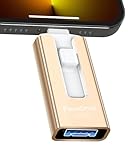SUDEHO 128 GB USB-Stick für Telefon, 4 in 1 Pen Drive mit iOS, USB, Micro USB und Typ C, USB-Speicherstick mit Phone/Pad/Android/Computer/Laptop, Gold
