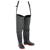 vidaXL Watstiefel, Hüftstiefel für Angler Landwirte, Anglerstiefel Wasserfest Verstellbar, Fischerstiefel Wathose, Dunkelgrün Gr. 43