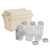 Gewürzdosen Set, 7-teiliges Camping Gewürzbehälter mit Etui, Zucker und Gewürz Aufbewahrung für Outdoor Reisen, Grillen, Picknick, Wandern, Backen