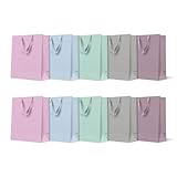 PAW - Geschenktüten 20 x 25 x 10 cm - Packung mit 10 Geschenktaschen mit Stoffhenkel | Mix aus 5 Unifarben | Elegante Taschen für Geburtstage, Hochzeiten, Babypartys, Partys und Geschenke
