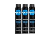 Syoss Trocken-Shampoo Volume Lift (3x 200 ml), Trockenshampoo für voluminöses Haarstyling, Trockenshampoo ohne Rückstände für extra Frische ohne Haarewaschen