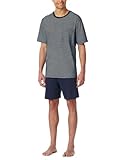 Schiesser Herren Schlafanzug kurz Rundhals - Nightwear Set, Nachtblau_182195, 54