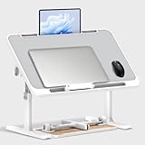 Laptoptisch，Betttisch Klappbar，Höhenverstellbar，4 Einstellbare Winkel，Laptop Ständer，Tisch Bett，Klapptisch für Bett Sofa Boden Arbeiten Studieren Lesen Schreiben (60 * 40cm,Grau)