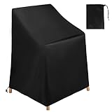 Vunpok Gartenstuhl Abdeckung, Stapelstühle Schutzhülle Winterfest UV-Beständig Abdeckhaube für Gartenstühle, Stapelstühle,Gartenmöbel mit Aufbewahrungstasche,64x64x70/120 cm