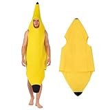 HTTDSLF Bananen Kostüm für Erwachsene, Bananenkostüm Outfit, Banane Kostüm Erwachsene, Frucht Outfit, Gruppenkostüm, Witzige Kostüme, Lustige Kostüme für Halloween Karnevalskostüm Cosplay Party