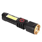 Changor Tragbare Taschenlampe für den Außenbereich, schnell aufladbare Teleskop-Zoom-Taschenlampe mit schwarzem Goldring für den Außenbereich zum Bergsteigen
