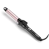 BaByliss 25mm Lockenstab – Satin Touch Beschichtung, 10 Wärmestufen, professionelles Styling-Tool mit integriertem Standfuß, Schwarz & Pink, C325E