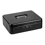 Safe mit Schlüssel: Aufbewahrungsbox aus Metall, herausnehmbares Münzfach, Sicherheitsverschluss mit Schlüssel, praktisches Griffdesign | für den Einzelhandel Büro