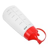 SHINEOFI Quetschflasche für Sauce mit Messskala Dickwandige Squeeze Flasche mit Dichtem Verschluss für Ketchup Salatdressing Vielseitiger Küchenspender Präzise Dosierung