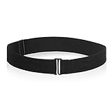 Cobee Unsichtbarer Damengürtel, verstellbarer elastischer Gürtel mit flacher Schnalle, kein sichtbarer Taillengürtel für Jeans, Hosen, Kleider (Schwarz)