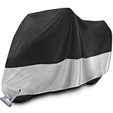 Motorrad Abdeckplane, Motorradabdeckung Wasserdicht Winterfest Staubdicht UV-Schutz mit Schlossloch, Outdoor Abdeckplane Motorrad für Motorroller Roller Moped, 245cmx105cmx125cm