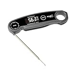 TFA Dostmann Digitales Grillthermometer Thermo Jack Jet, 30.1069, Fleischthermometer, Küchenthermometer, Einstichthermometer, Kerntemperatur, BBQ, aufladbar über USB, abwaschbar, grau