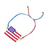 CALLARON 1Stk Armband Schlüsselketten unabhängigkeit armbänder Ringe Auto USA flag bracelet Patriotic bead bracelet uhrenarmbänder patriotisches Handgelenksseil Handgelenk- Nylon