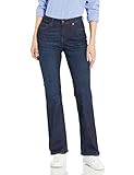 Amazon Essentials Damen Stretchige Slim-Bootcut-Jeans Mit Mittlerer Leibhöhe, Dunkle Waschung, 44 Kurz