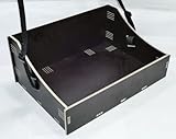 Holz Bauchladen schwarz JGA Fete Catering 42 cm x 30 cm mit schwarzem Tragegurt