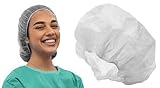 Tiga-Med Schwesternhauben | 100 Stück | Kopfhauben | Weiß | Hygienehauben Vlieshauben Einmalhauben Baretthauben OP Hauben