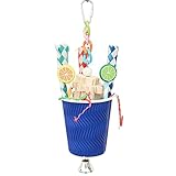 Vogelspielzeug für Papageien – Vogelspielzeug, Futtersuchspielzeug, buntes Kauspielzeug aus natürlichem Holz für Vögel, Nymphensittiche, Wellensittiche, Sittiche