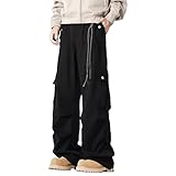 FUNRKLI Cargohose mit entspannter Passform für Herren, dehnbar, lässig, locker, gerade, für die Arbeit, Outdoor, Wandern, Sporthose mit Mehreren Taschen
