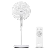 MEDION P21 SF Standventilator mit Fernbedienung (Ventilator leise, 3 Modi Schlafmodus Natur Oszilieren, 3 Geschwindigkeiten, verstellbare Höhe bis zu 130cm groß, Oszillation, Timerfunktion, MD12069)