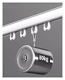 Strapazierfähiger Wand- und Deckenvorhang, Metallschienensystem für Erkerfenster und Wohnzimmer, 0,9–5,5 m, ideal für schwere Vorhänge im Innen- und Außenbereich, Farbe: Deckenweiß