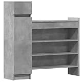 ULUYYUC Schuhorganizer Platzsparend Schuhschrank Groß Aktenschrank Schuhregal Klein - Schuhschrank Betongrau 100,5x28x100 cm Holzwerkstoff für Keller Schlafzimmer Eingangstür Bad