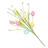 GZBMEZS Ostereierzweig | Künstliche Osterspieße mit Eiern und Beeren - Blumenzweig für Frühling Osterkorb Blumenstrauß Blumenarrangement