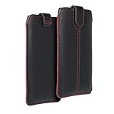 Generisch XL Handy Tasche Einsteckhülle Universal Smartphone Etui Slim Case Schutz Hülle schwarz-rot für 6,7 Zoll