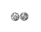 RiloStore 4er Set Schwimmkugeln schwarz Weiss BLÜTEN 4cm Deko Kugeln Teichkugeln Dekokugeln Gartenkugeln Blumen