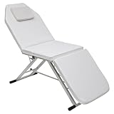 Royyalpa Massagebett Faltbar, PU Massagebett mit verstellbarem Rückenlehne und Kissen, klappbare Massagetisch für Kosmetik, Therapie und Tattoo, 200-250kg Gewichtskapazität, einfach zu reinigen